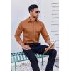 imageCOOFANDY Mens Dress Shirt Long Sleeve Wrinkle Free Formal Shirts Business Casual Button Down ShirtsLight Brown