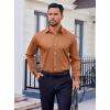 imageCOOFANDY Mens Dress Shirt Long Sleeve Wrinkle Free Formal Shirts Business Casual Button Down ShirtsLight Brown