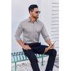 imageCOOFANDY Mens Dress Shirt Long Sleeve Wrinkle Free Formal Shirts Business Casual Button Down ShirtsLight Grey