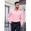 imageCOOFANDY Mens Dress Shirt Long Sleeve Wrinkle Free Formal Shirts Business Casual Button Down ShirtsLight Pink
