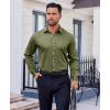 imageCOOFANDY Mens Dress Shirt Long Sleeve Wrinkle Free Formal Shirts Business Casual Button Down ShirtsOlive Green