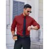 imageCOOFANDY Mens Dress Shirt Long Sleeve Wrinkle Free Formal Shirts Business Casual Button Down ShirtsWine Red