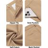 imageCOOFANDY Mens Golf Pants Stretch Work Dress Pants Quick Dry Lightweight Pants Casual Slim Fit Slacks with PocketsKhaki