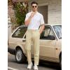 imageCOOFANDY Mens Golf Pants Stretch Work Dress Pants Quick Dry Lightweight Pants Casual Slim Fit Slacks with PocketsLight Khaki