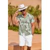 imageCOOFANDY Mens Hawaiian Shirt Short Sleeve Floral Button Down Shirts Tropical Summer Beach Shirts Camp Collar ShirtA Palm Leaf