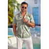 imageCOOFANDY Mens Hawaiian Shirt Short Sleeve Floral Button Down Shirts Tropical Summer Beach Shirts Camp Collar ShirtA Palm Leaf