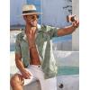 imageCOOFANDY Mens Hawaiian Shirt Short Sleeve Floral Button Down Shirts Tropical Summer Beach Shirts Camp Collar ShirtA Palm Leaf
