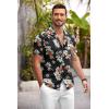 imageCOOFANDY Mens Hawaiian Shirt Short Sleeve Floral Button Down Shirts Tropical Summer Beach Shirts Camp Collar ShirtBlack