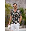 imageCOOFANDY Mens Hawaiian Shirt Short Sleeve Floral Button Down Shirts Tropical Summer Beach Shirts Camp Collar ShirtBlack