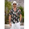 imageCOOFANDY Mens Hawaiian Shirt Short Sleeve Floral Button Down Shirts Tropical Summer Beach Shirts Camp Collar ShirtBlack