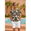 imageCOOFANDY Mens Hawaiian Shirt Short Sleeve Floral Button Down Shirts Tropical Summer Beach Shirts Camp Collar ShirtBlack Palm Leaf
