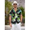 imageCOOFANDY Mens Hawaiian Shirt Short Sleeve Floral Button Down Shirts Tropical Summer Beach Shirts Camp Collar ShirtBlackhawaiian Floral