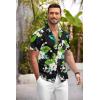 imageCOOFANDY Mens Hawaiian Shirt Short Sleeve Floral Button Down Shirts Tropical Summer Beach Shirts Camp Collar ShirtBlackhawaiian Floral