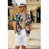 imageCOOFANDY Mens Hawaiian Shirt Short Sleeve Floral Button Down Shirts Tropical Summer Beach Shirts Camp Collar ShirtBlacktropical Floral