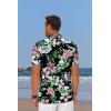 imageCOOFANDY Mens Hawaiian Shirt Short Sleeve Floral Button Down Shirts Tropical Summer Beach Shirts Camp Collar ShirtBlacktropical Floral