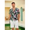 imageCOOFANDY Mens Hawaiian Shirt Short Sleeve Floral Button Down Shirts Tropical Summer Beach Shirts Camp Collar ShirtBlacktropical Floral