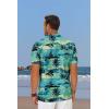 imageCOOFANDY Mens Hawaiian Shirt Short Sleeve Floral Button Down Shirts Tropical Summer Beach Shirts Camp Collar ShirtBlue