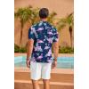 imageCOOFANDY Mens Hawaiian Shirt Short Sleeve Floral Button Down Shirts Tropical Summer Beach Shirts Camp Collar ShirtBlueflamingo