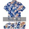 imageCOOFANDY Mens Hawaiian Shirt Short Sleeve Floral Button Down Shirts Tropical Summer Beach Shirts Camp Collar ShirtBluetropical Floral