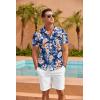 imageCOOFANDY Mens Hawaiian Shirt Short Sleeve Floral Button Down Shirts Tropical Summer Beach Shirts Camp Collar ShirtBluetropical Floral