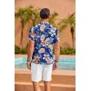 imageCOOFANDY Mens Hawaiian Shirt Short Sleeve Floral Button Down Shirts Tropical Summer Beach Shirts Camp Collar ShirtBluetropical Floral