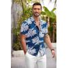 imageCOOFANDY Mens Hawaiian Shirt Short Sleeve Floral Button Down Shirts Tropical Summer Beach Shirts Camp Collar ShirtBluewhite Floral