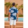 imageCOOFANDY Mens Hawaiian Shirt Short Sleeve Floral Button Down Shirts Tropical Summer Beach Shirts Camp Collar ShirtBluewhite Floral