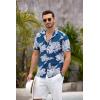 imageCOOFANDY Mens Hawaiian Shirt Short Sleeve Floral Button Down Shirts Tropical Summer Beach Shirts Camp Collar ShirtBluewhite Floral