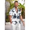 imageCOOFANDY Mens Hawaiian Shirt Short Sleeve Floral Button Down Shirts Tropical Summer Beach Shirts Camp Collar ShirtCoconut Treewhite