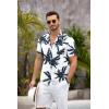 imageCOOFANDY Mens Hawaiian Shirt Short Sleeve Floral Button Down Shirts Tropical Summer Beach Shirts Camp Collar ShirtCoconut Treewhite