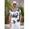 imageCOOFANDY Mens Hawaiian Shirt Short Sleeve Floral Button Down Shirts Tropical Summer Beach Shirts Camp Collar ShirtCoconut Treewhite
