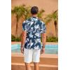 imageCOOFANDY Mens Hawaiian Shirt Short Sleeve Floral Button Down Shirts Tropical Summer Beach Shirts Camp Collar ShirtDark Bluewhite Floral