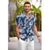 imageCOOFANDY Mens Hawaiian Shirt Short Sleeve Floral Button Down Shirts Tropical Summer Beach Shirts Camp Collar ShirtDark Bluewhite Floral