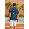 imageCOOFANDY Mens Hawaiian Shirt Short Sleeve Floral Button Down Shirts Tropical Summer Beach Shirts Camp Collar ShirtDeep Blueyellow Floral