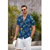 imageCOOFANDY Mens Hawaiian Shirt Short Sleeve Floral Button Down Shirts Tropical Summer Beach Shirts Camp Collar ShirtDeep Blueyellow Floral