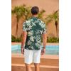 imageCOOFANDY Mens Hawaiian Shirt Short Sleeve Floral Button Down Shirts Tropical Summer Beach Shirts Camp Collar ShirtGreen Palm Tree