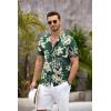 imageCOOFANDY Mens Hawaiian Shirt Short Sleeve Floral Button Down Shirts Tropical Summer Beach Shirts Camp Collar ShirtGreen Palm Tree