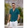 imageCOOFANDY Mens Hawaiian Shirt Short Sleeve Floral Button Down Shirts Tropical Summer Beach Shirts Camp Collar ShirtLake Greenleaf