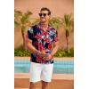 imageCOOFANDY Mens Hawaiian Shirt Short Sleeve Floral Button Down Shirts Tropical Summer Beach Shirts Camp Collar ShirtNavyfloral