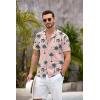imageCOOFANDY Mens Hawaiian Shirt Short Sleeve Floral Button Down Shirts Tropical Summer Beach Shirts Camp Collar ShirtPinkcoconut Tree