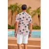imageCOOFANDY Mens Hawaiian Shirt Short Sleeve Floral Button Down Shirts Tropical Summer Beach Shirts Camp Collar ShirtPinkcoconut Tree