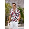 imageCOOFANDY Mens Hawaiian Shirt Short Sleeve Floral Button Down Shirts Tropical Summer Beach Shirts Camp Collar ShirtRed Rose
