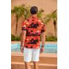 imageCOOFANDY Mens Hawaiian Shirt Short Sleeve Floral Button Down Shirts Tropical Summer Beach Shirts Camp Collar ShirtRedisland Sunset