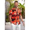 imageCOOFANDY Mens Hawaiian Shirt Short Sleeve Floral Button Down Shirts Tropical Summer Beach Shirts Camp Collar ShirtRedisland Sunset