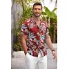 imageCOOFANDY Mens Hawaiian Shirt Short Sleeve Floral Button Down Shirts Tropical Summer Beach Shirts Camp Collar ShirtRedleaf