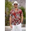 imageCOOFANDY Mens Hawaiian Shirt Short Sleeve Floral Button Down Shirts Tropical Summer Beach Shirts Camp Collar ShirtRedleaf