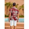 imageCOOFANDY Mens Hawaiian Shirt Short Sleeve Floral Button Down Shirts Tropical Summer Beach Shirts Camp Collar ShirtRedleaf