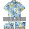 imageCOOFANDY Mens Hawaiian Shirt Short Sleeve Floral Button Down Shirts Tropical Summer Beach Shirts Camp Collar ShirtSky Blue Palm Leaf
