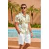 imageCOOFANDY Mens Hawaiian Shirt Short Sleeve Floral Button Down Shirts Tropical Summer Beach Shirts Camp Collar ShirtW Palm Leaf