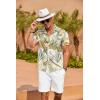 imageCOOFANDY Mens Hawaiian Shirt Short Sleeve Floral Button Down Shirts Tropical Summer Beach Shirts Camp Collar ShirtW Palm Leaf